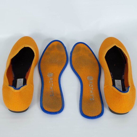 Rothy's Round Toe Knit Slip On Flat Marigold Yellow Womens Size 8.5 - Picture 10 of 11